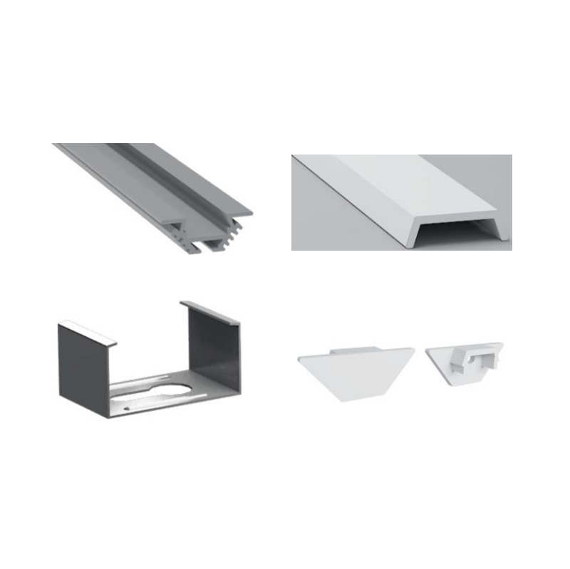 Recessed Aluminum LED Diffuser For 12mm LED Light Strip Recessed Aluminum LED Diffuser For 12mm LED Light Strip